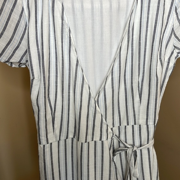 Abercombie & Fitch White/Navy Striped Wrap Dress Size Small - Picture 10 of 13
